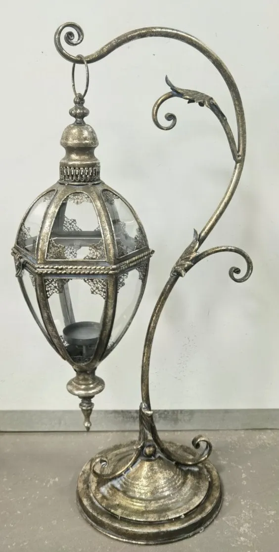 "Ophelia" Victorian Hanging Lantern with Ornate Stand