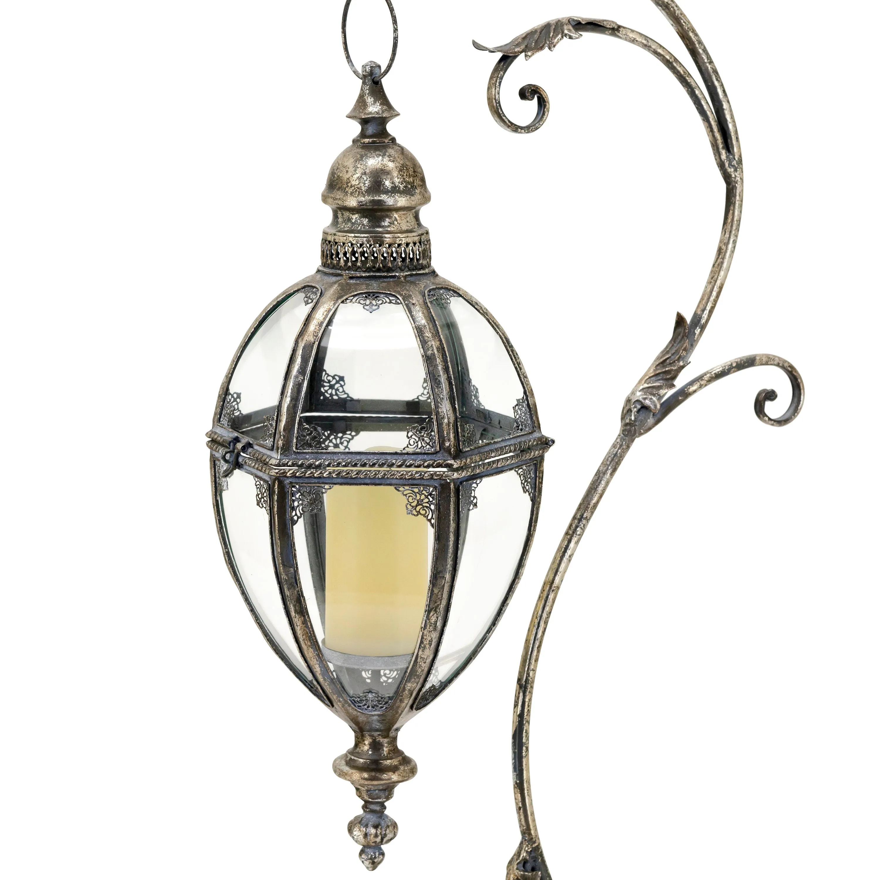 "Ophelia" Victorian Hanging Lantern with Ornate Stand