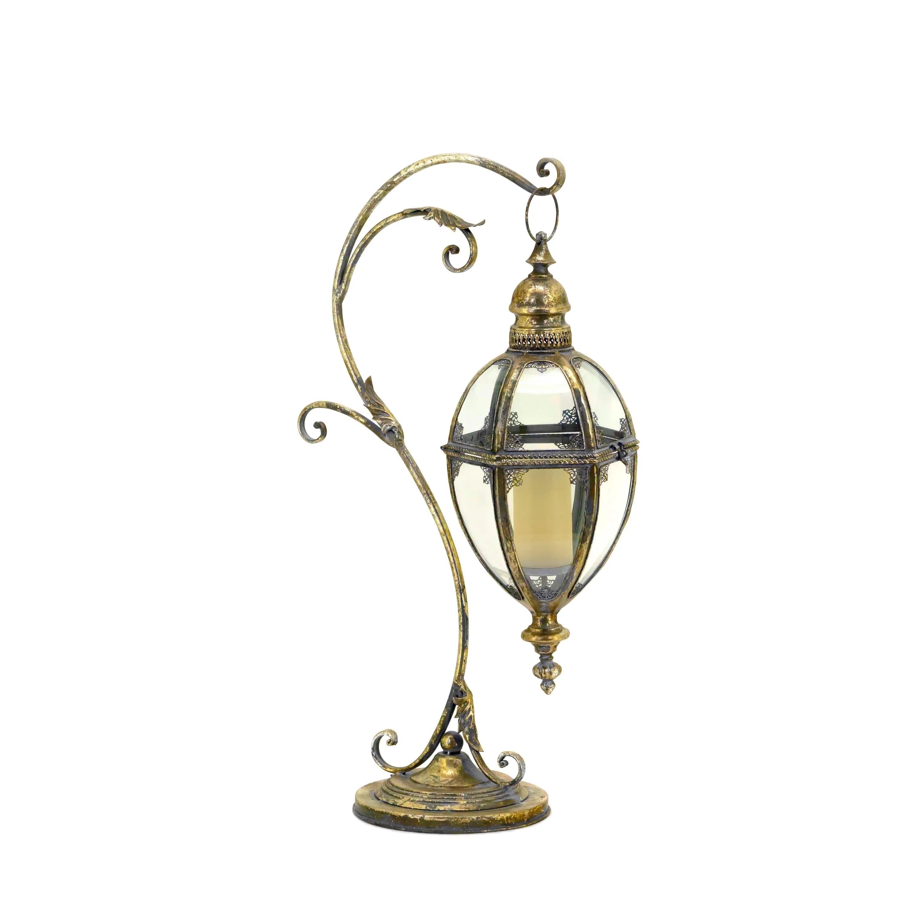 "Ophelia" Victorian Hanging Lantern with Ornate Stand