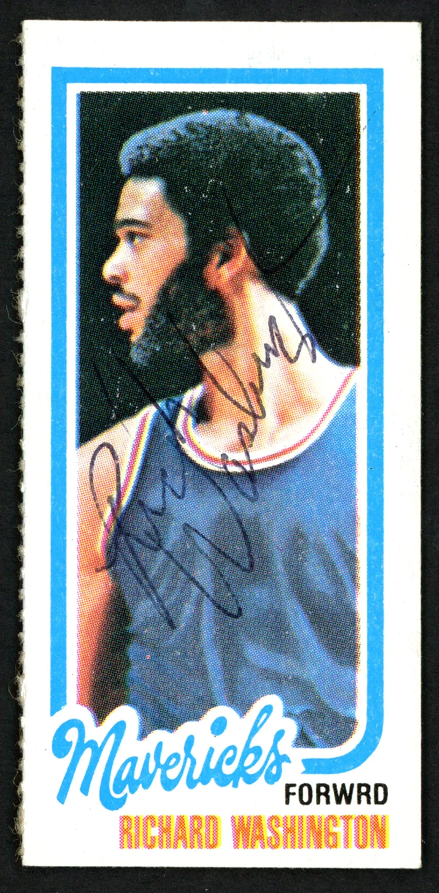 Richard Washington Autographed 1980-81 Topps Card #70 Dallas Mavericks SKU #150258