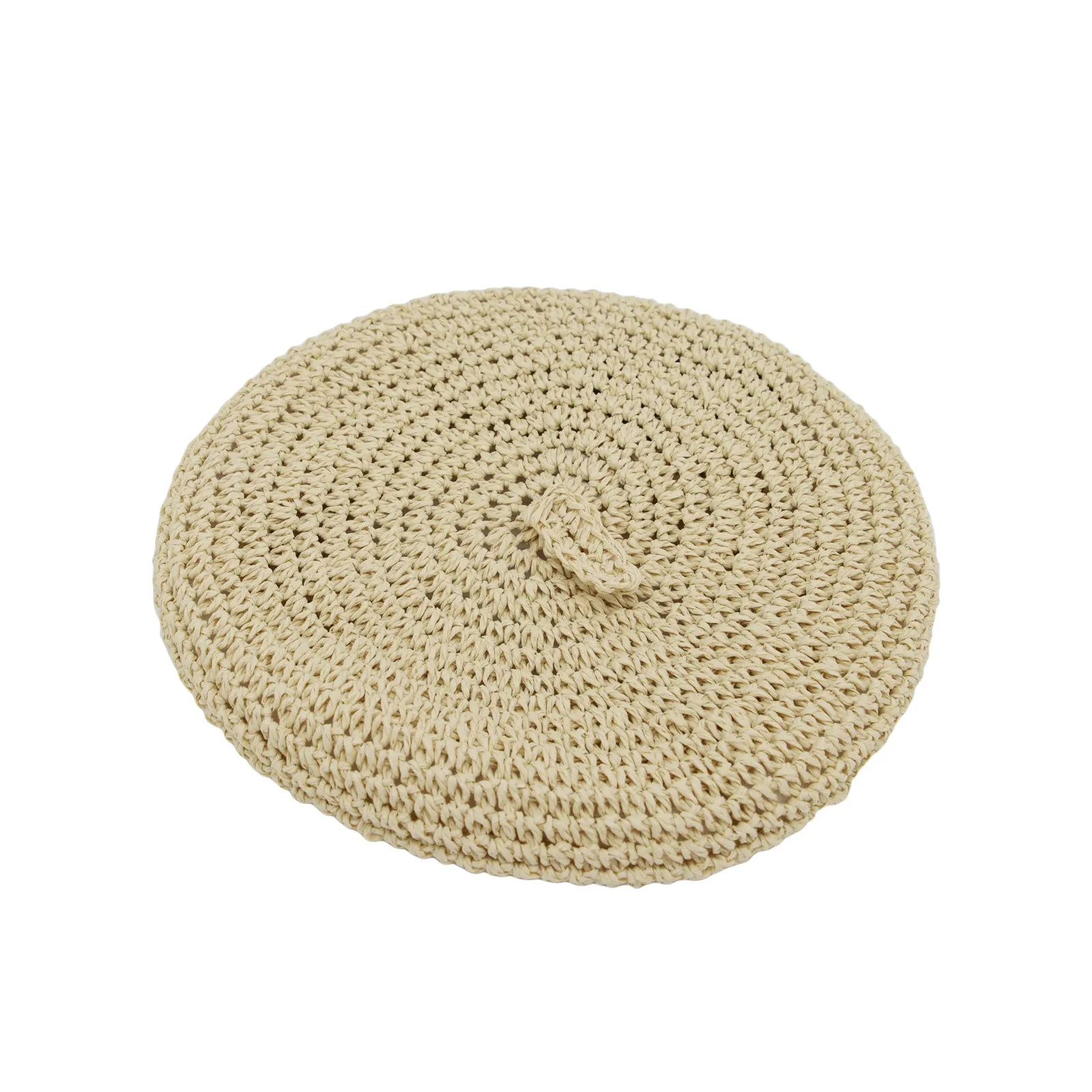 Straw Beret Hat Breathable Summer Flat French Cap TGF1344