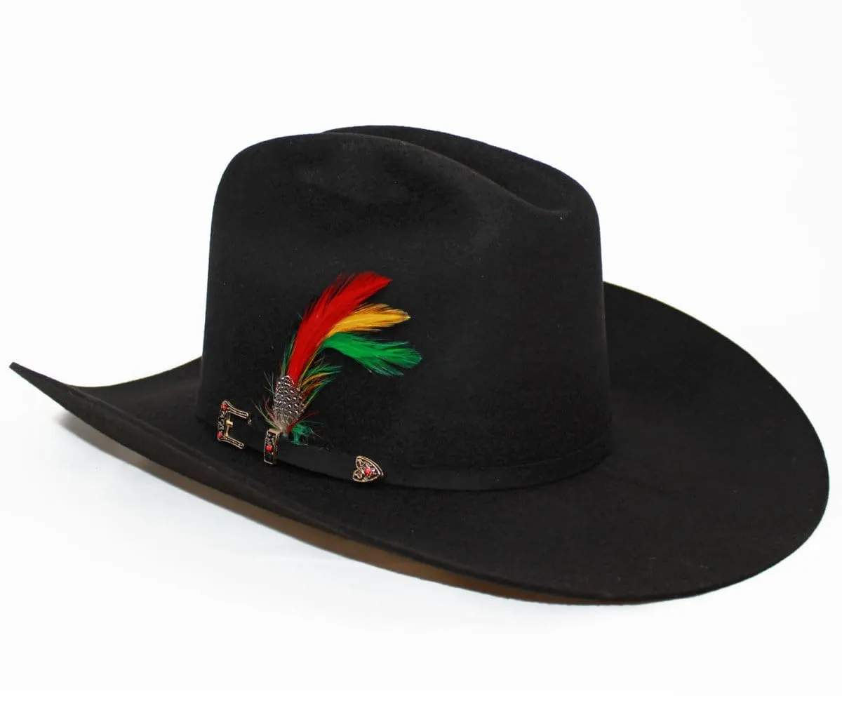 Tombstone 100X El Fantasma Felt Hat with Feathers TOM-100XFANB