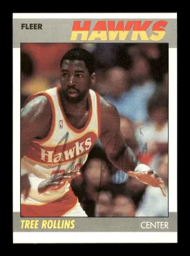 Tree Rollins Autographed 1987-88 Fleer Card #94 Atlanta Hawks SKU #178837