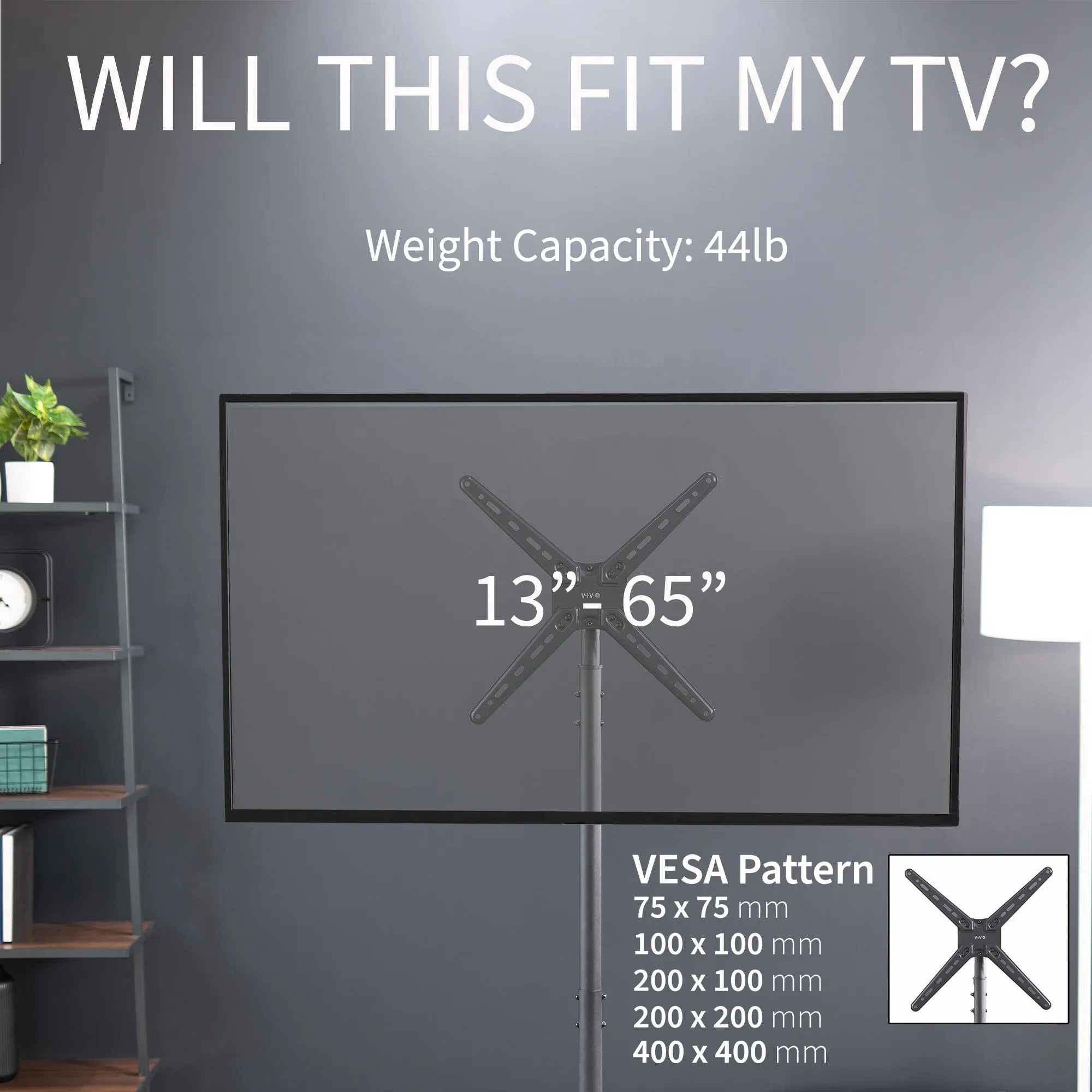 TV Stand for Treadmills & Ellipticals - Up to 65" Screens