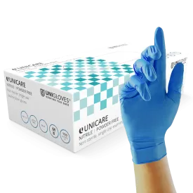 Unicare Blue Nitrile Examination Gloves