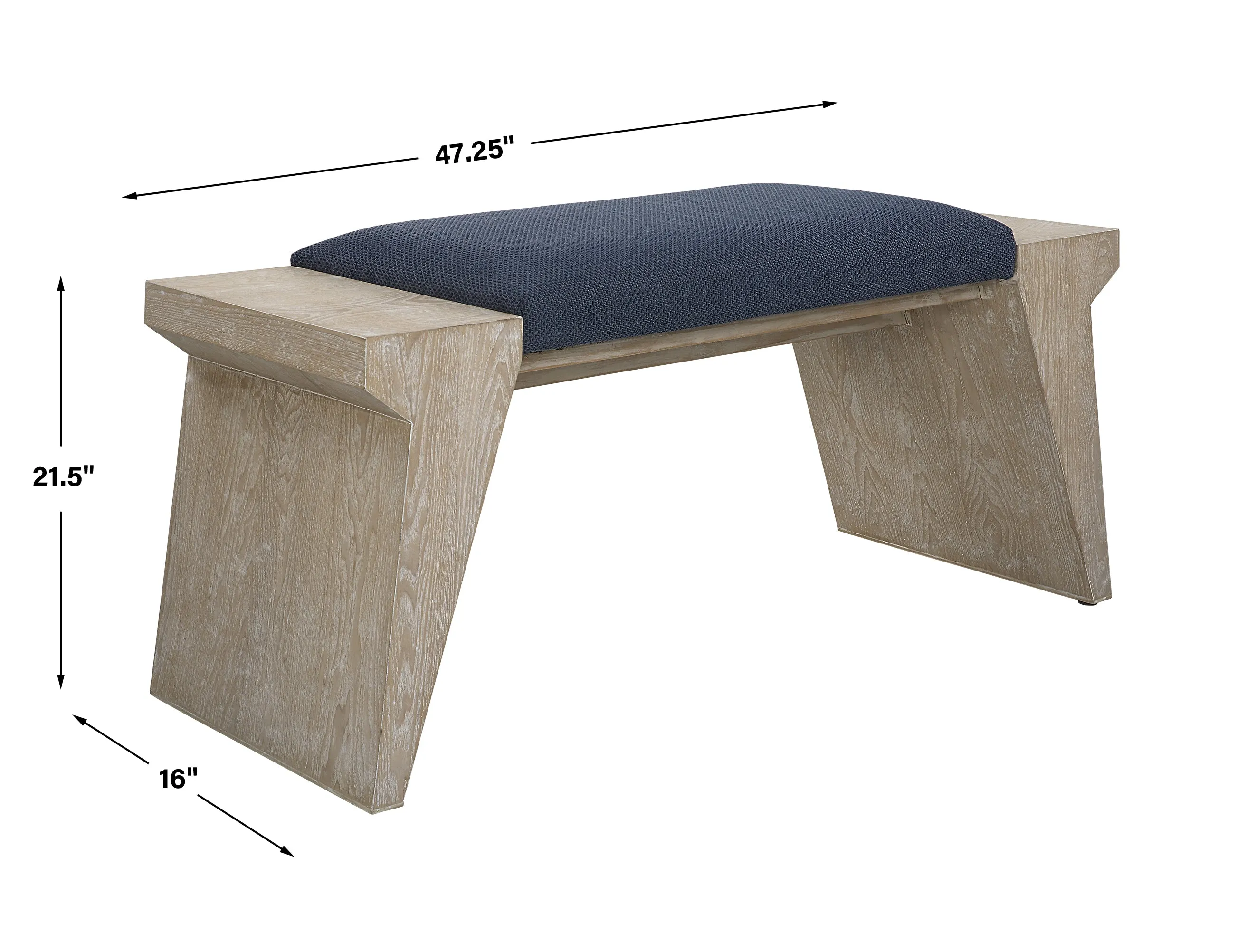 Uttermost Davenport Modern Coastal Bench