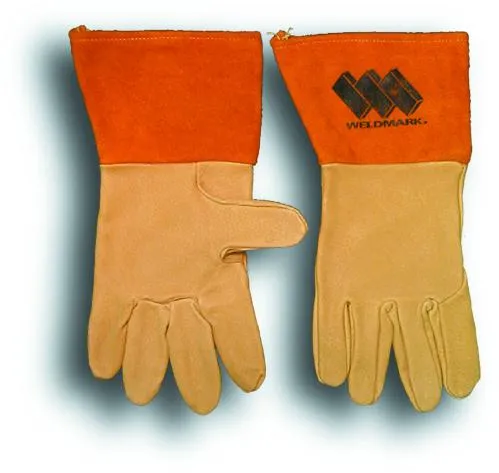 Weldmark WM817104 Tig/Mig Top Grain Pigskin Unlined Gloves with 4" Cuff (Pkg. of 12)