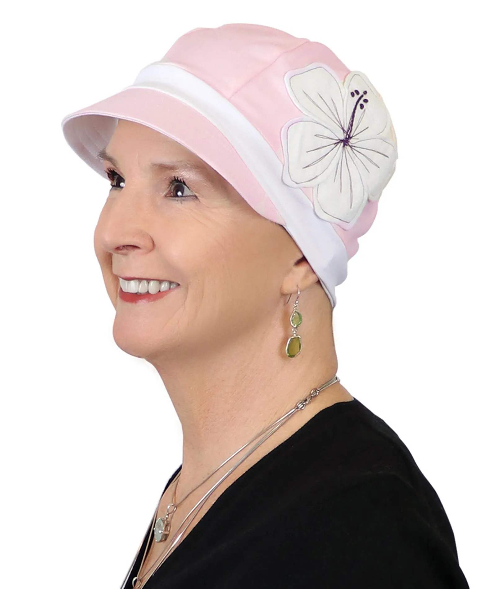 Whimsy Soft Cotton Baseball Cap Chemo Headwear 50  UPF In the Pink