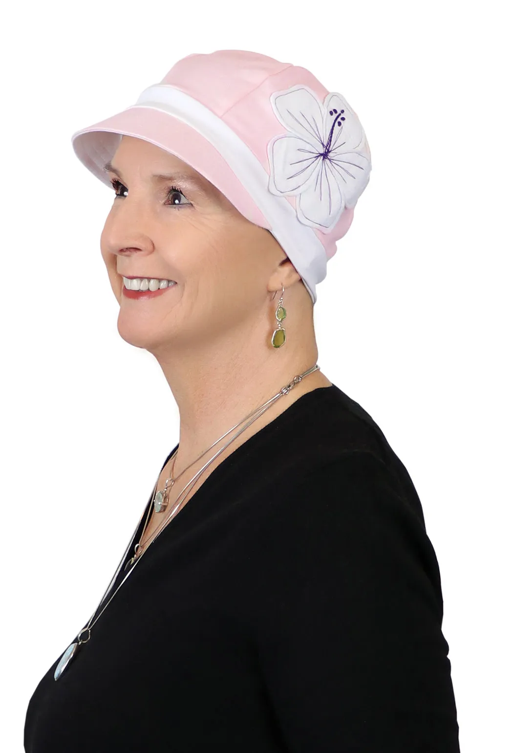 Whimsy Soft Cotton Baseball Cap Chemo Headwear 50  UPF In the Pink