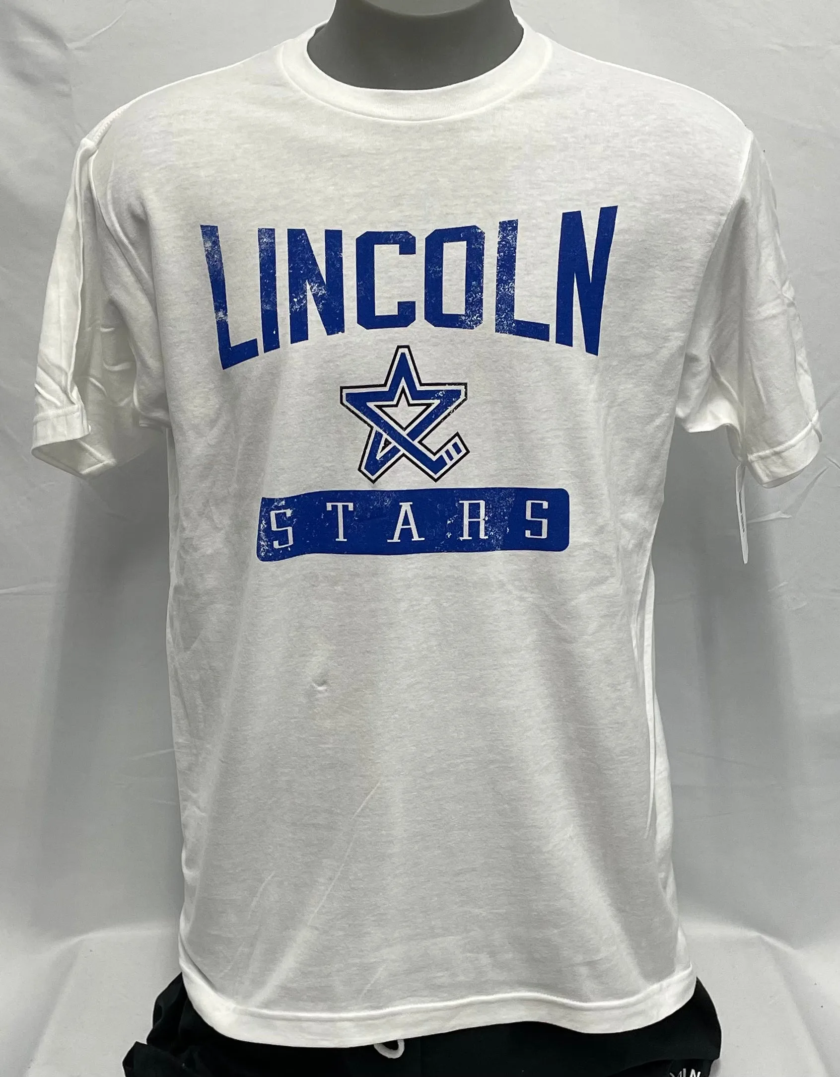 White/Blue Lincoln Stars Distressed Tee