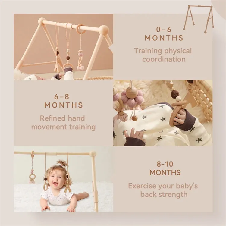 Wooden Baby Activity Gym With Honey Bee Pendant