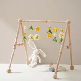 Wooden Baby Activity Gym With Honey Bee Pendant